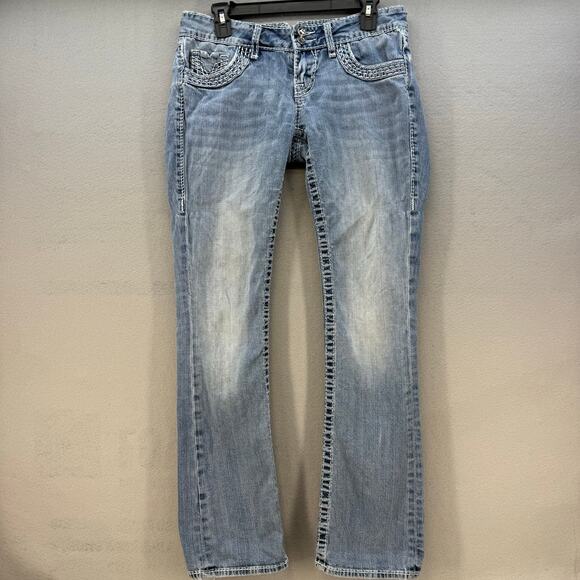Vigoss Denim - Vigoss Jeans Women's 3/4x33 Light Blue Chelsea Slim Boot Cut Western Preppy